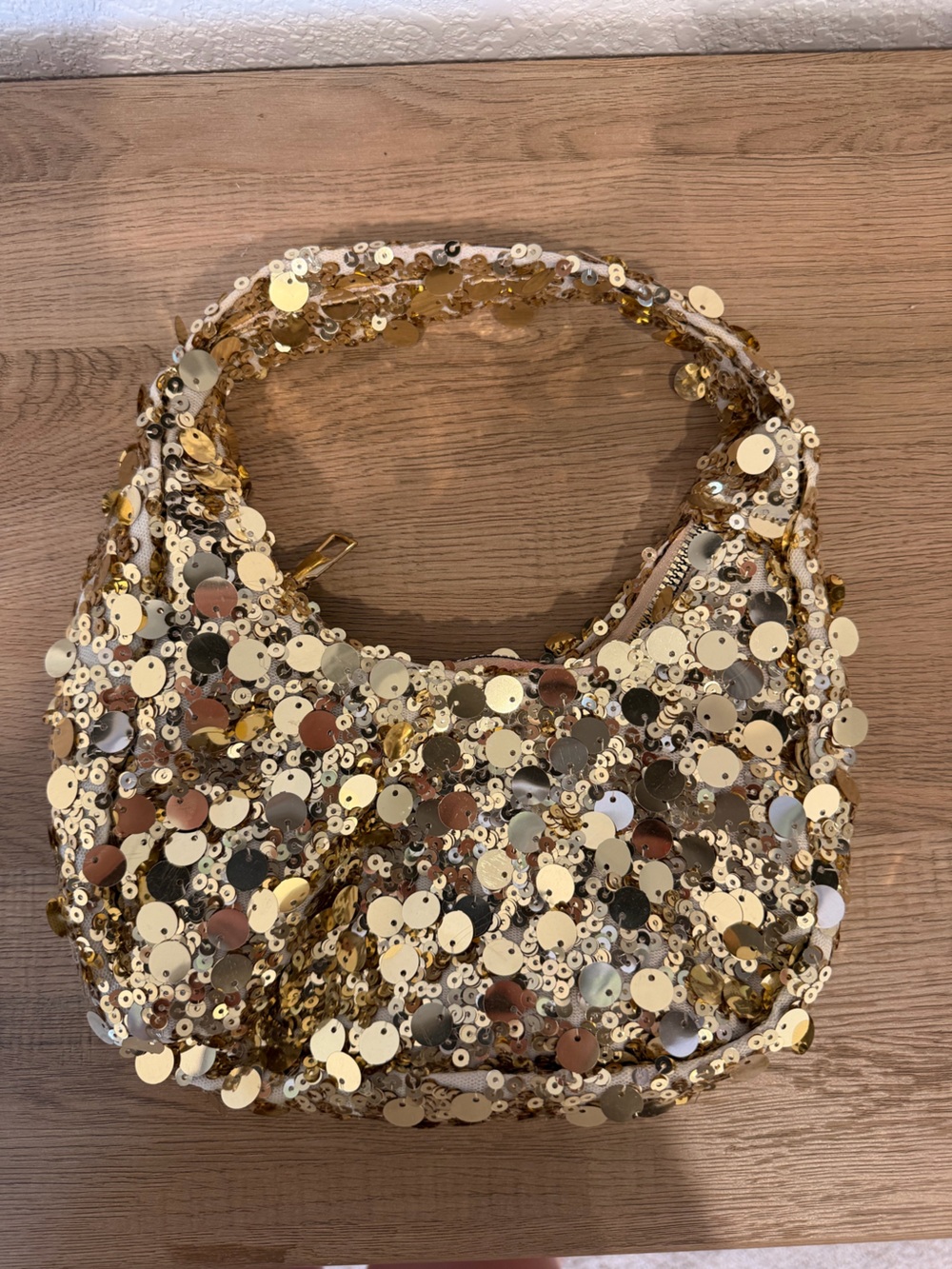 Gold Sequin Shoulder Bag